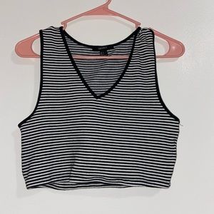 Striped cropped muscle tee
